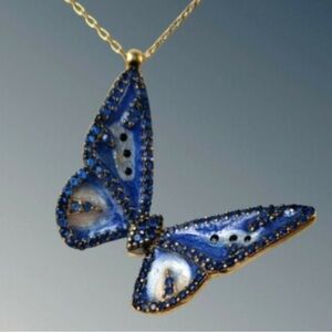 18k Sterling Silver Butterfly Necklace
